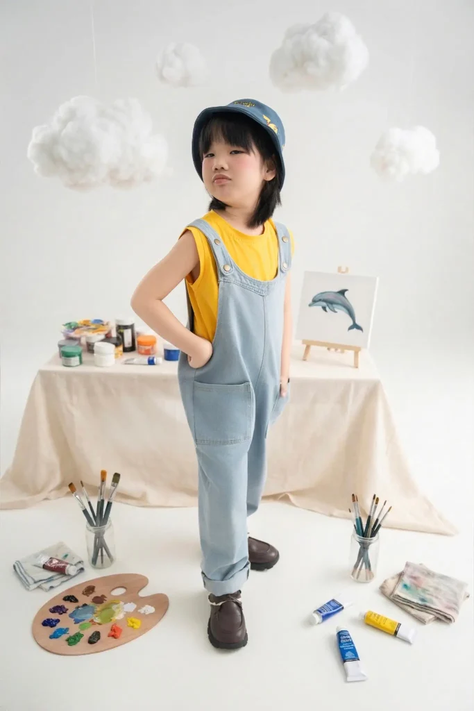Họa sĩ nhí áo vàng quần yếm