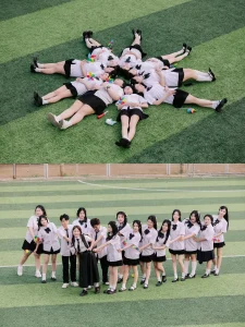 Album kỷ yếu trên sân cỏ của Moomi: ảnh tập thể cần giữ cả từng gương mặt 7 Hai khung ảnh tập thể lớp trên sân cỏ