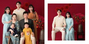 Ảnh gia đình qua từng năm: Một cách giữ dấu mốc bên nhau 7 Ảnh gia đình nhiều thế hệ trong bối cảnh đỏ
