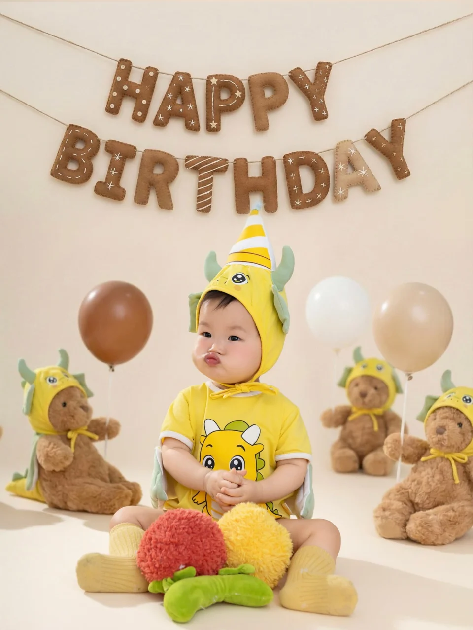 Chụp ảnh em bé tại Hà Nội & Hưng Yên 1 Biểu cảm của bé trong bộ ảnh kỷ niệm một tuổi tại Moomi Studio